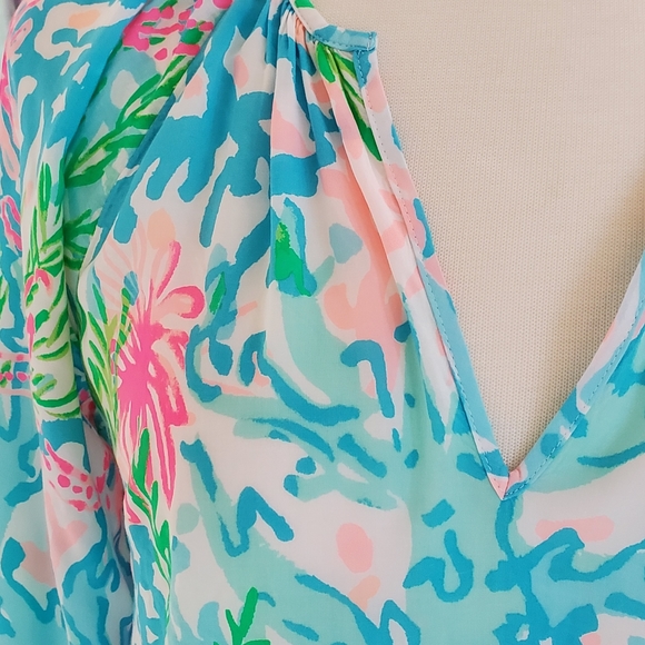 New Rare Lilly Pulitzer Willa Top Multi Coral Bay - Picture 4 of 4
